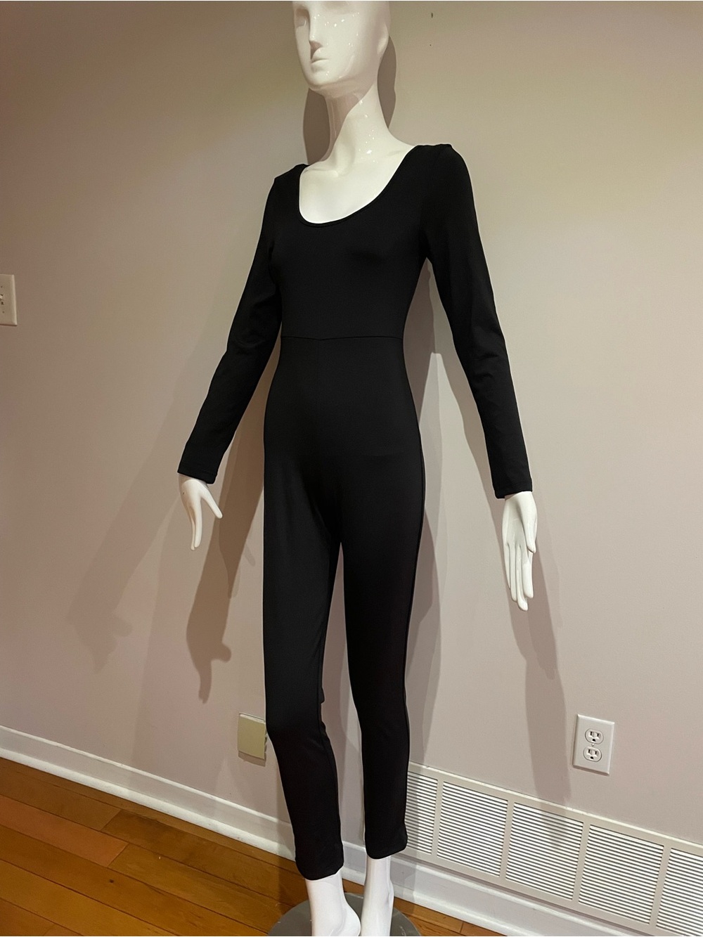 Classic Black Long-Sleeve Jumpsuit